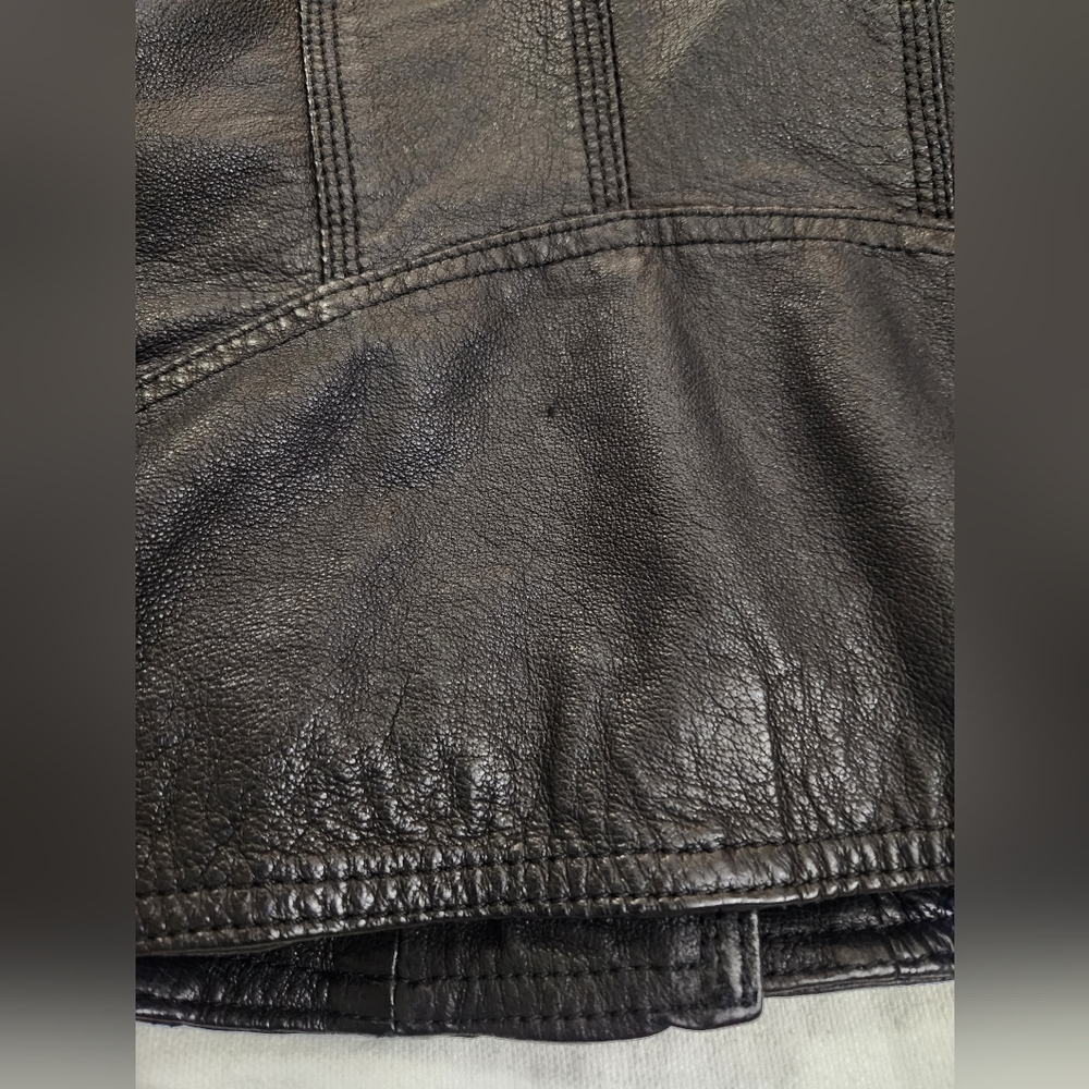 BLACK RIVET LEATHER JACKET - Picture 3 of 8